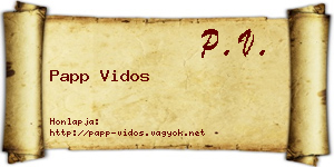 Papp Vidos névjegykártya